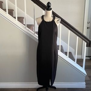 Halston Heritage | black sleeveless long dress with metal detail